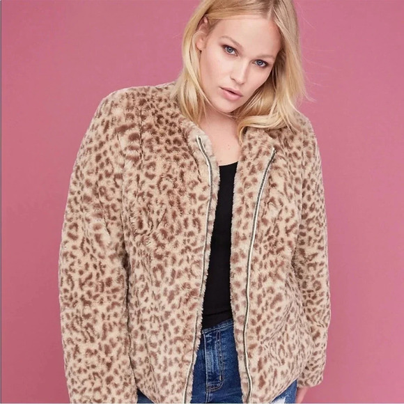 NWT Lane Bryant Leopard Print Faux Fur Jacket Coat Plus Size 22/24 - Picture 1 of 12